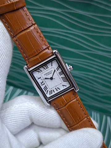Emerald Supreme – Classic Rectangular Timepiece